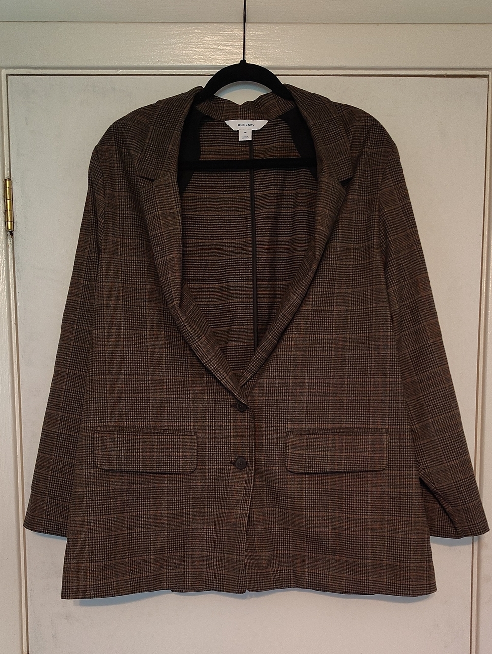 Old Navy Brown Plaid Oversized Blazer